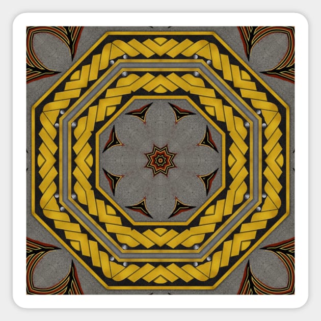 Ornate Kaleidoscope based on Crimson Defiance (Seamless) 8 Sticker by Swabcraft